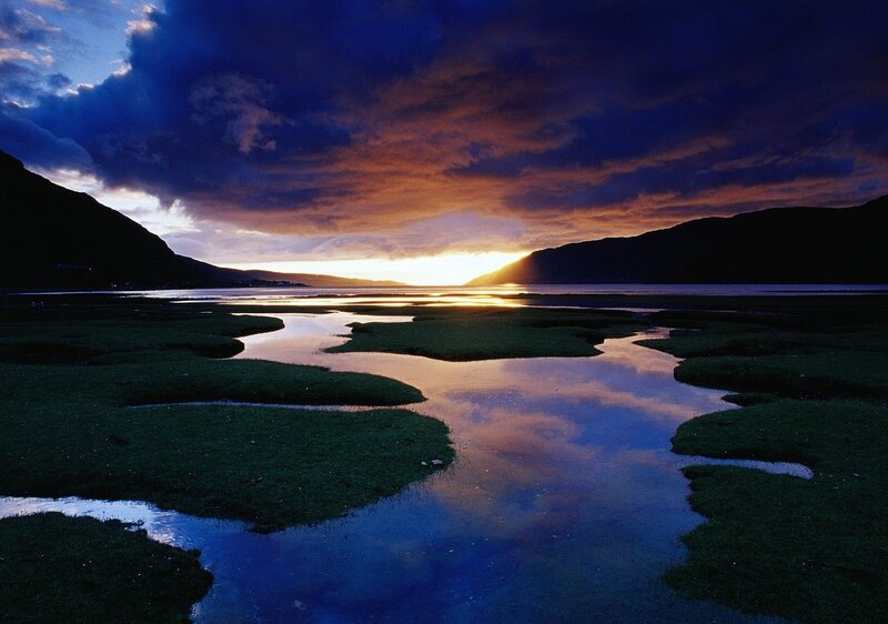 Tidal Flats at Sunset — Blue, Dramatic