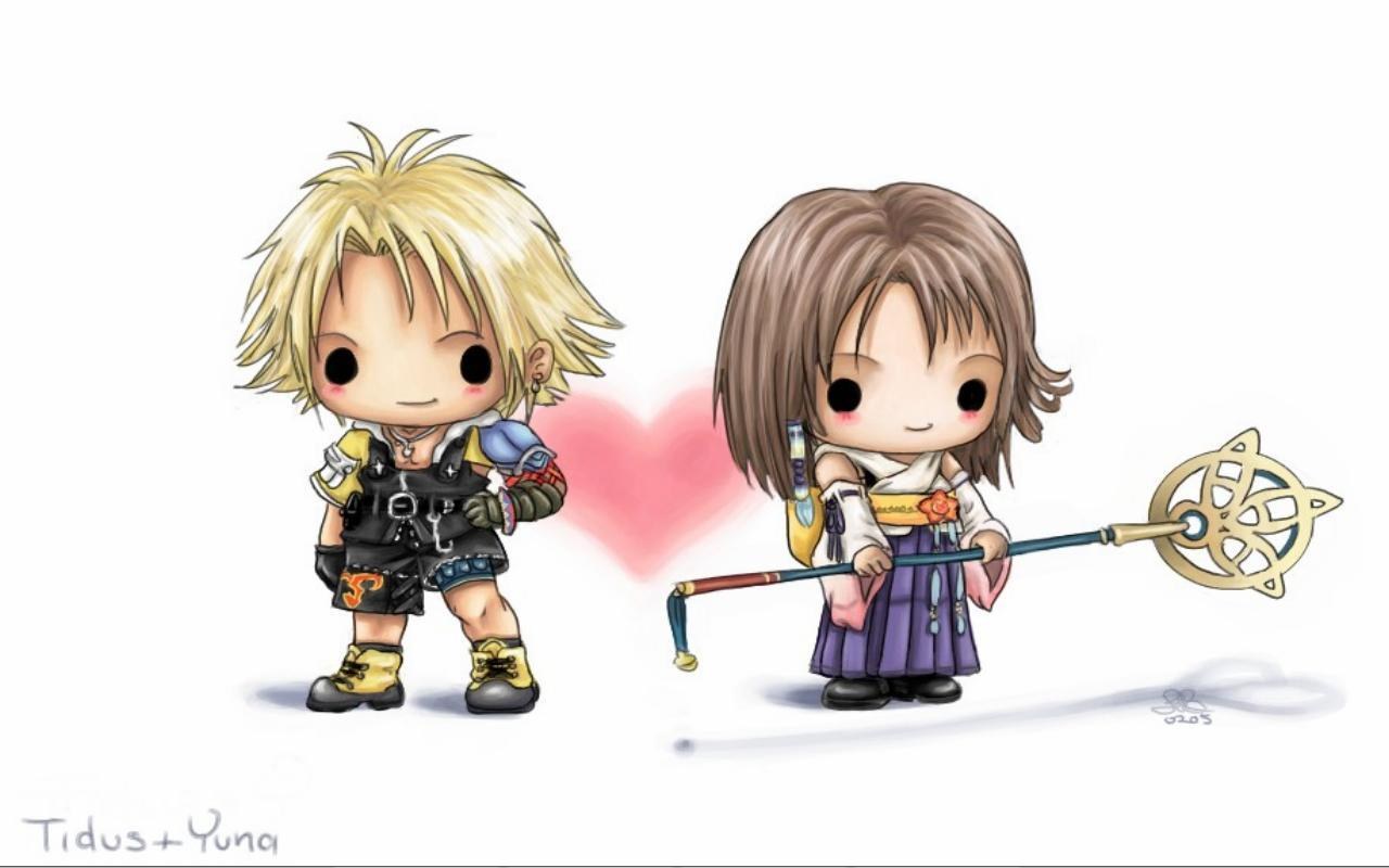 Tidus and Yuna chibi art