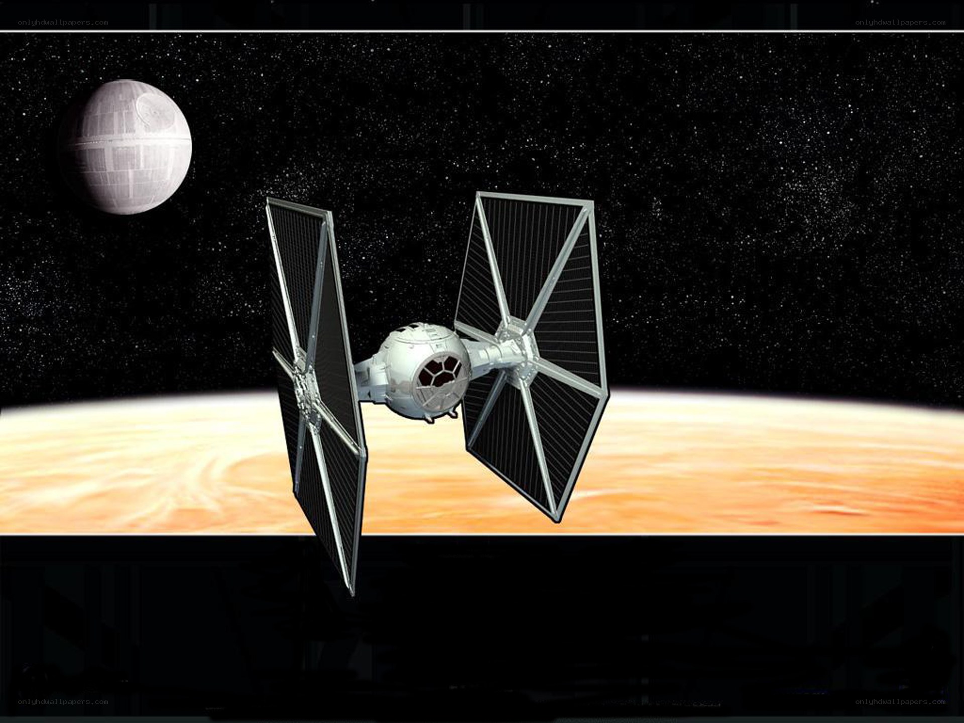 TIE Fighter above a planet