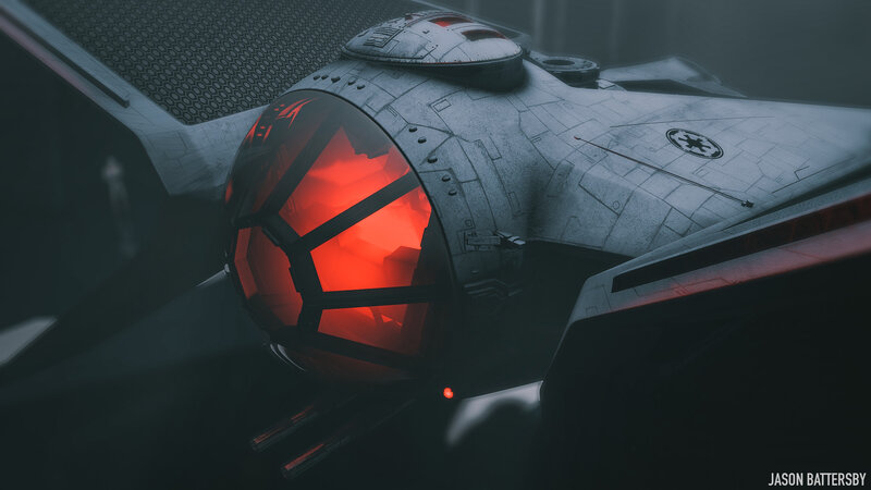 TIE Fighter Cockpit — Gray, Dramatic