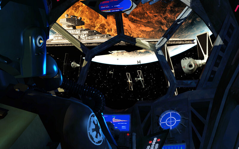TIE fighter cockpit view