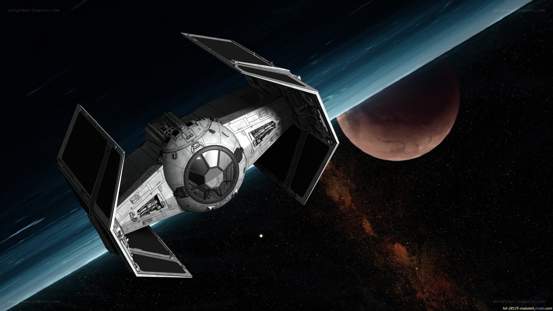 TIE fighter near a planet