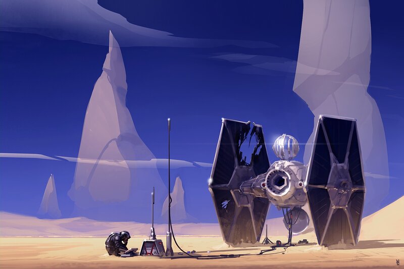 TIE Fighter on Desert Planet