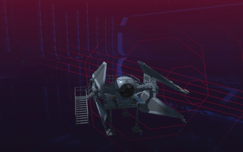 TIE Fighter on Platform — Red