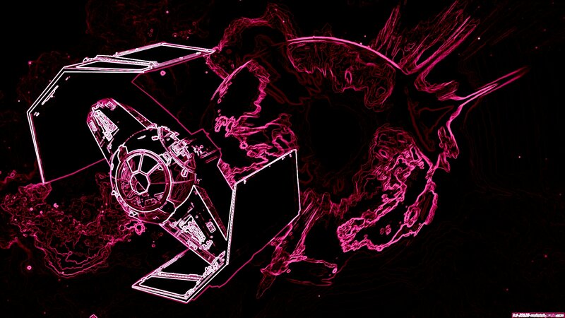 TIE Fighter Spacecraft — Black, Dramatic, Night