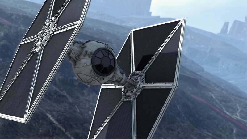TIE Fighter Spacecraft — Gray, Dramatic
