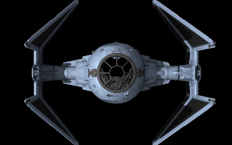 TIE Fighter Spacecraft — Gray, Neutral, 3d Render