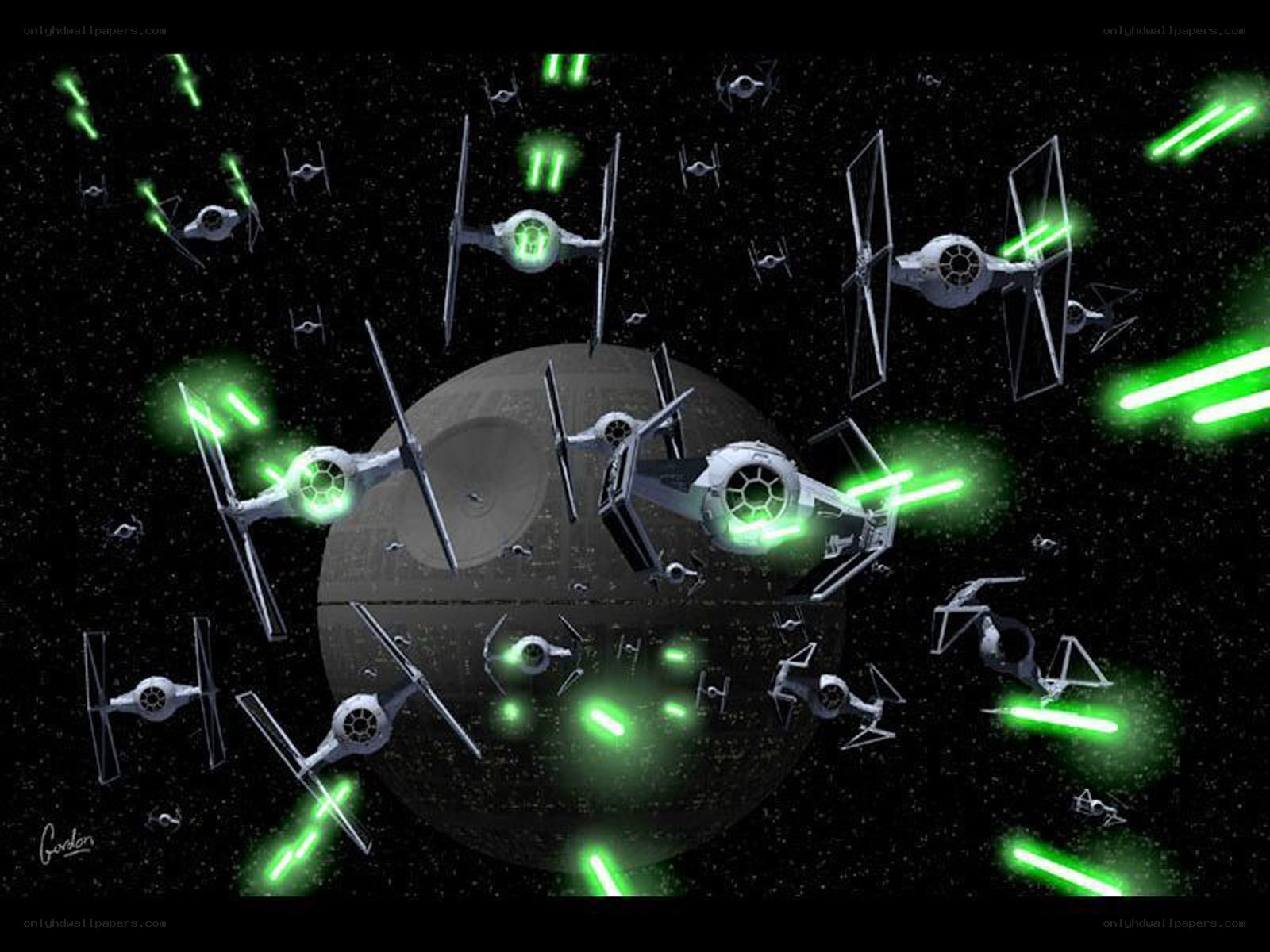 TIE fighters attacking Death Star