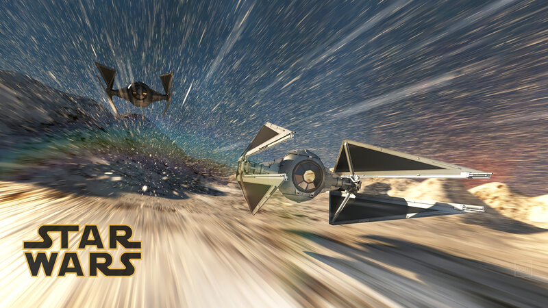 TIE Fighters in Flight — Blue