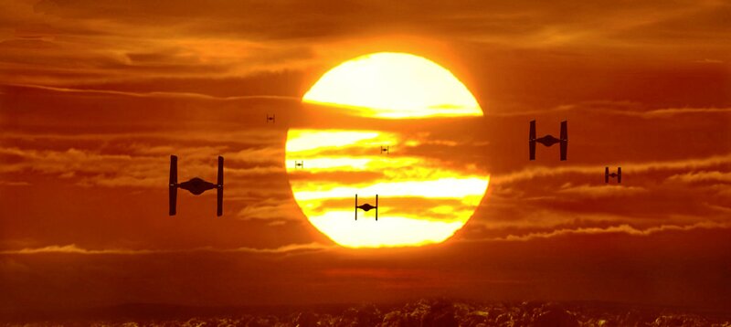 TIE Fighters in Formation — Orange