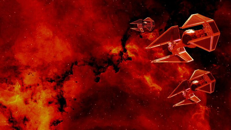 TIE fighters in nebula