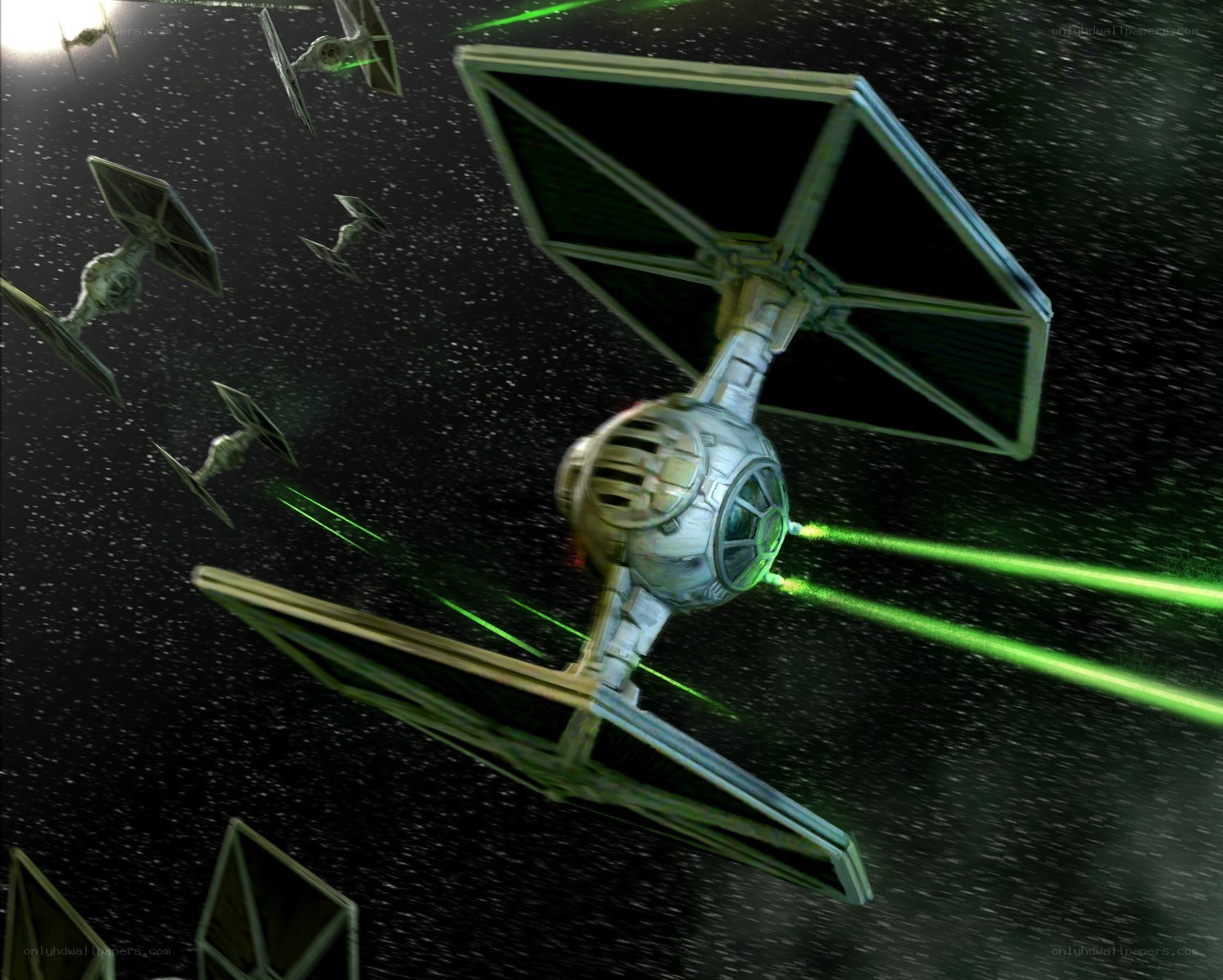 TIE fighters in space combat