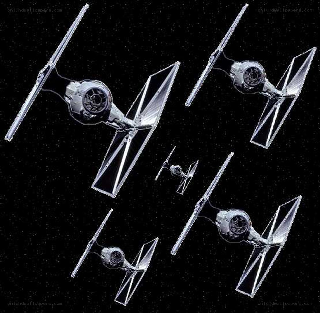 TIE fighters in space formation