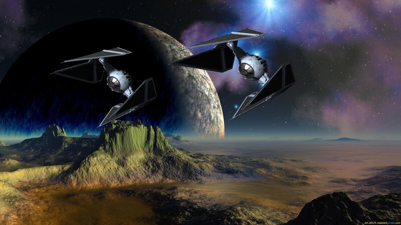 TIE Fighters in Space — Purple