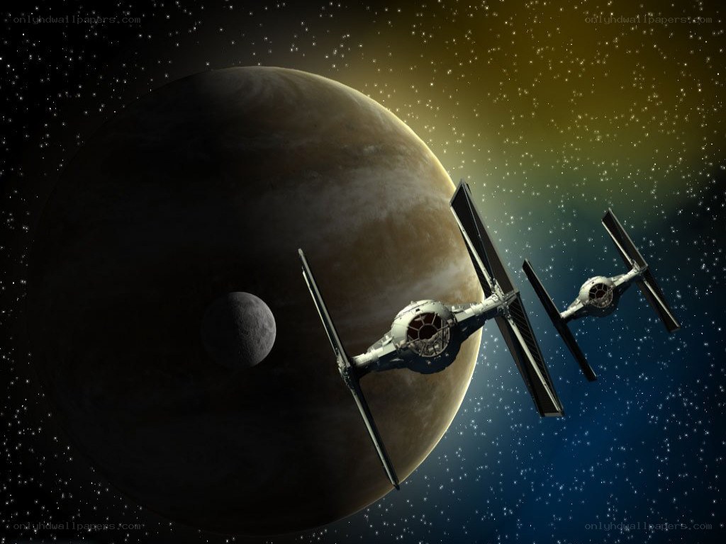 TIE fighters near a planet