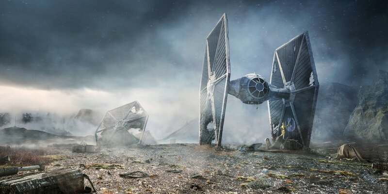 TIE Fighters on Barren Planet