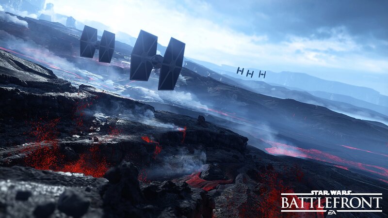 TIE Fighters over Lava
