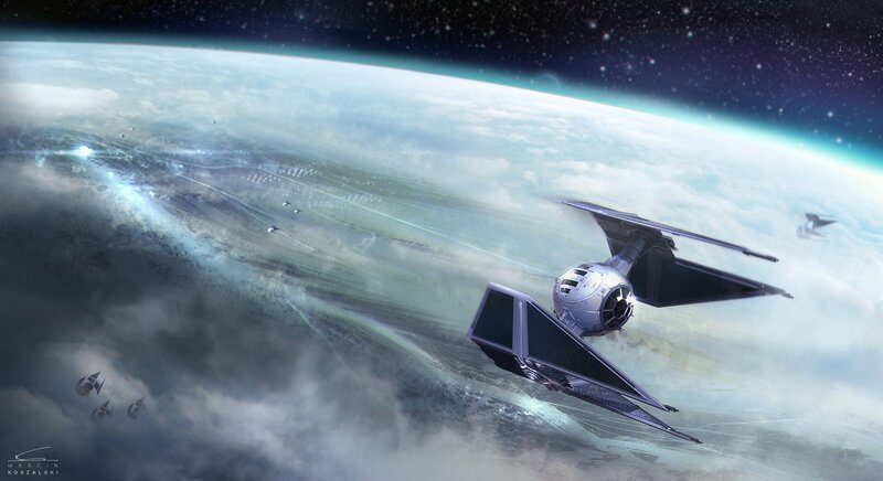 TIE Fighters over Planet