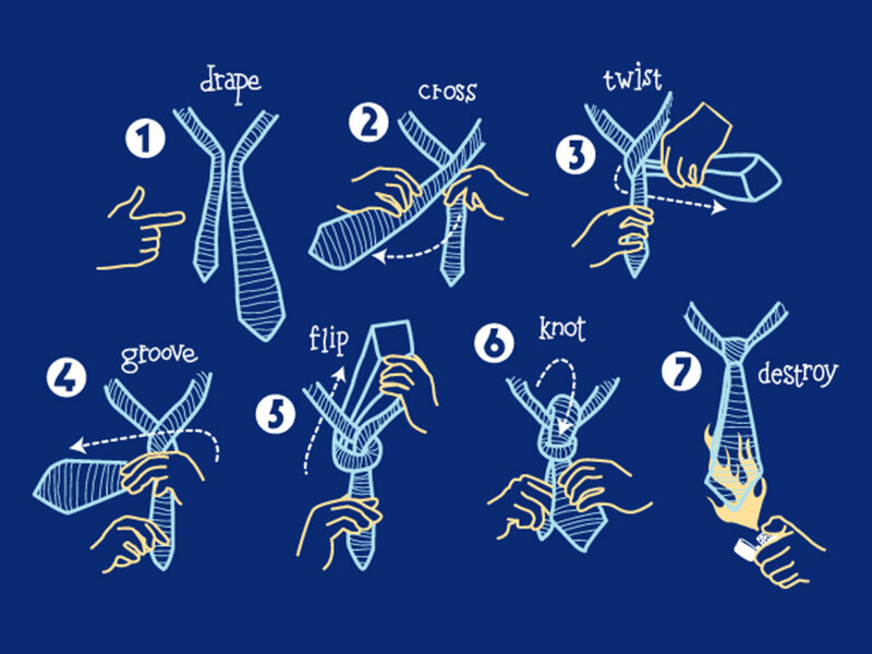 Tie-tying Instructions — Blue