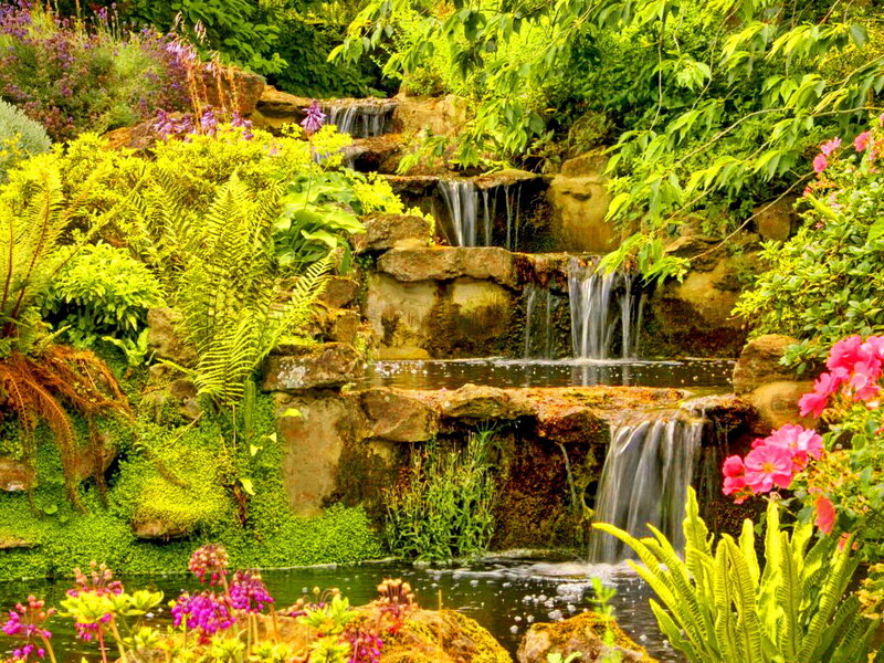 Tiered Waterfall Garden