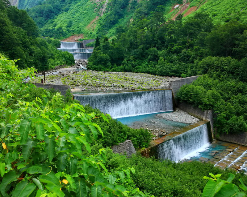 Tiered Waterfall in Valley