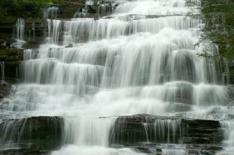 Tiered Waterfall — White, Serene