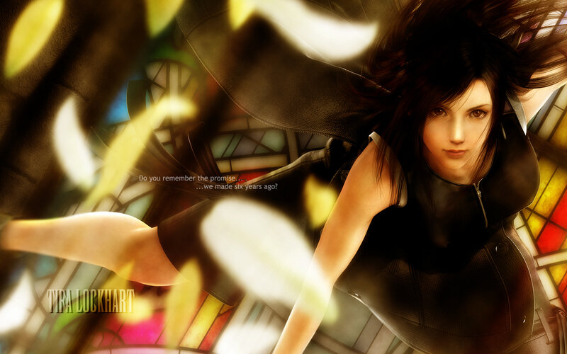 Tifa Lockhart in stained glass
