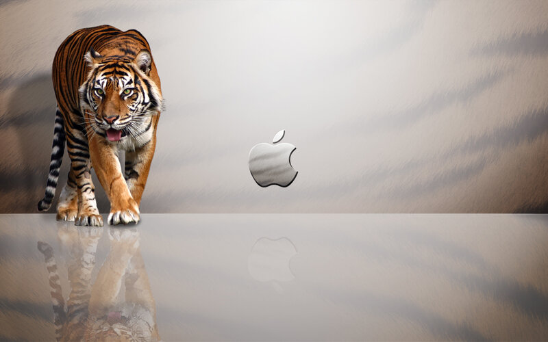 tiger and apple logo