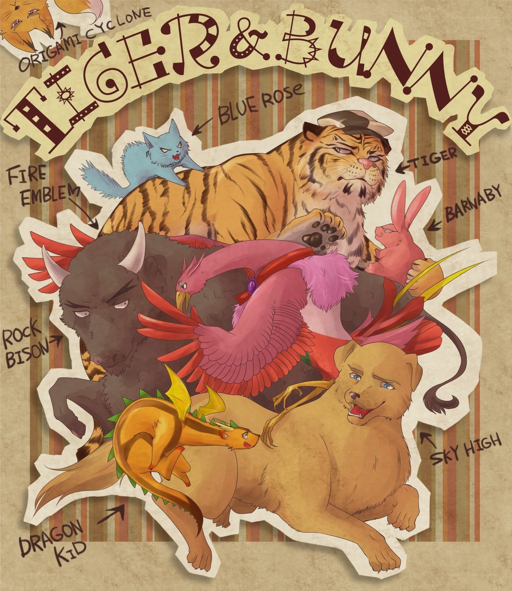 Tiger and Bunny character collage