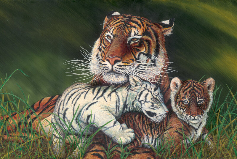 Tiger and Cubs — Green
