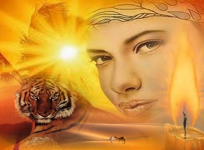 Tiger and Woman Face