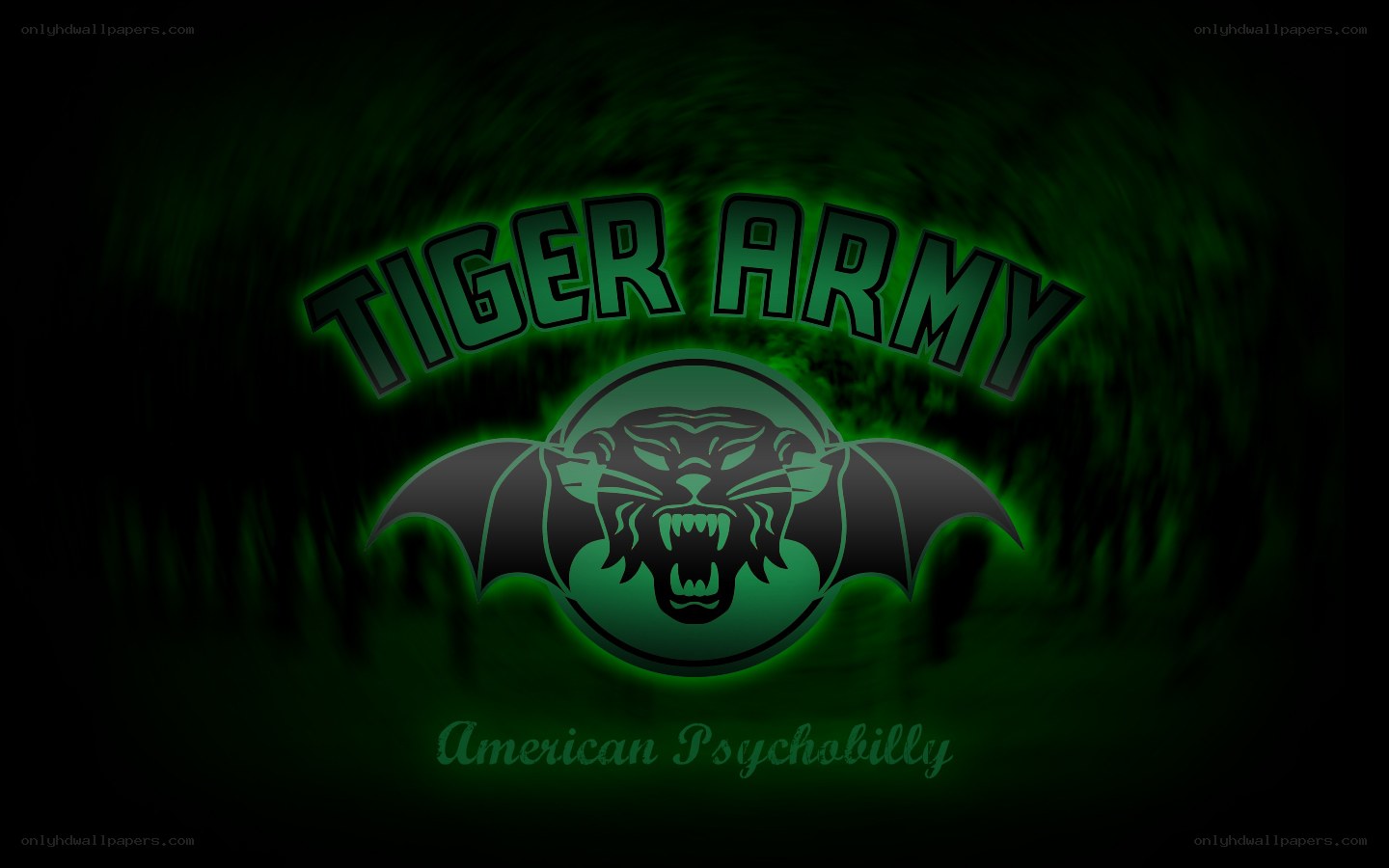 Tiger Army logo with green glow