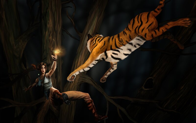 Tiger Attacking Woman