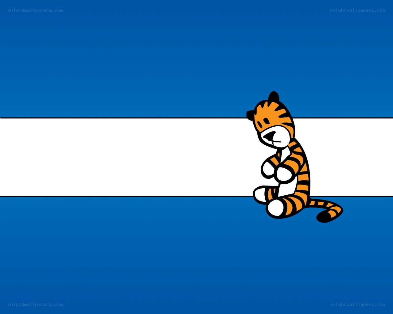 tiger character on blue and white