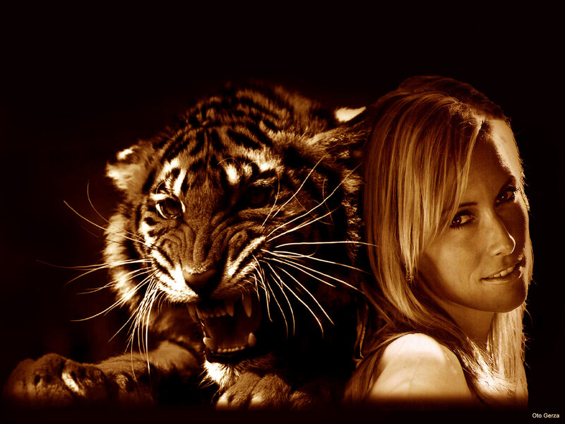 Tiger Cub and Woman