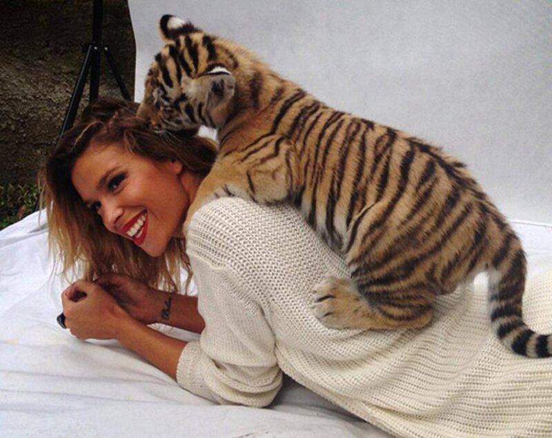Tiger Cub on Woman