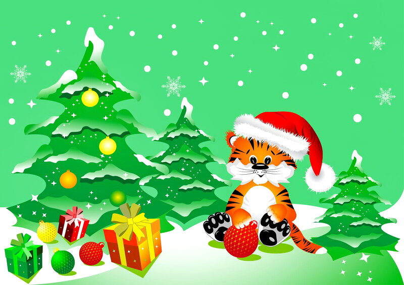 Tiger Cub with Gifts