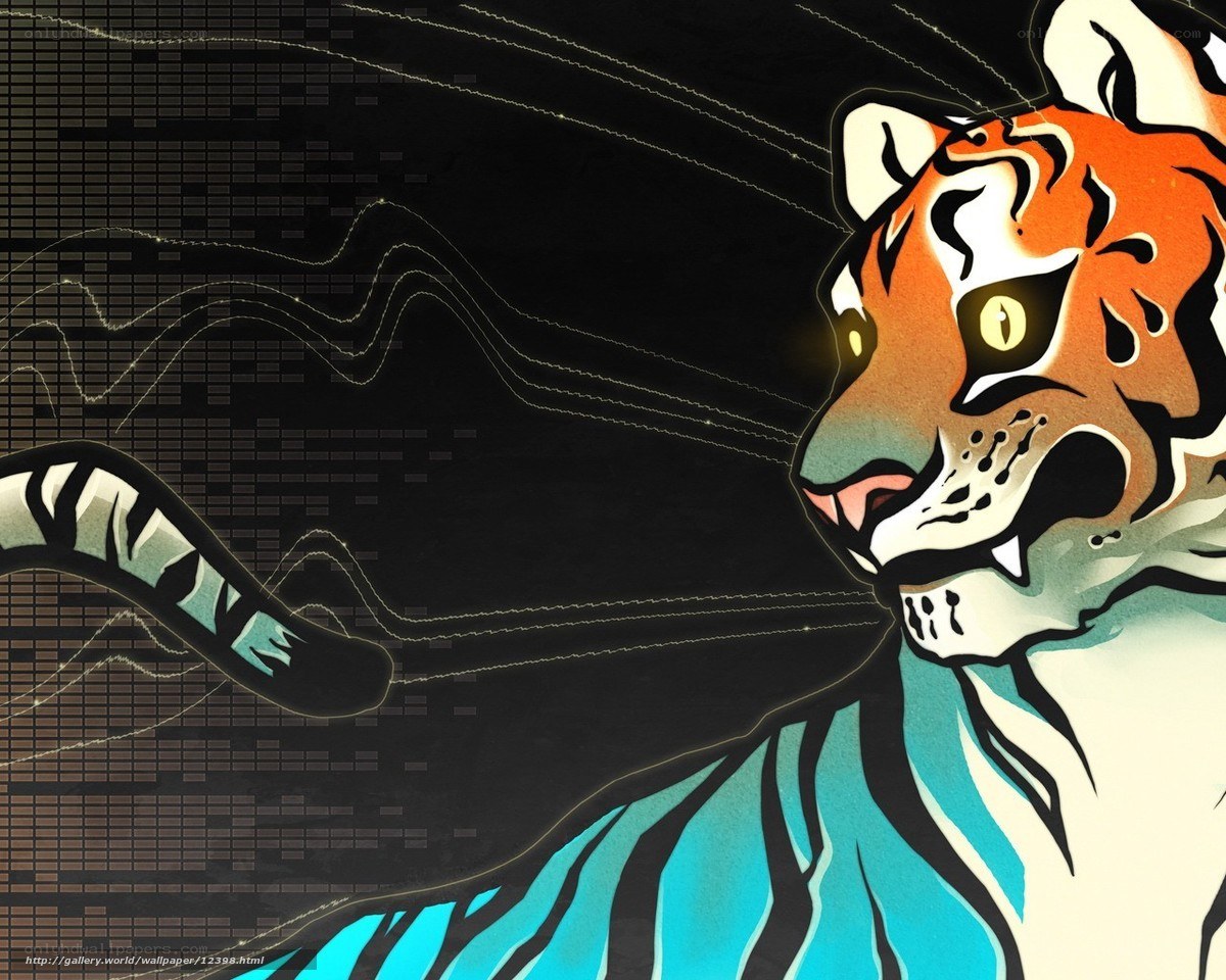 tiger digital art illustration