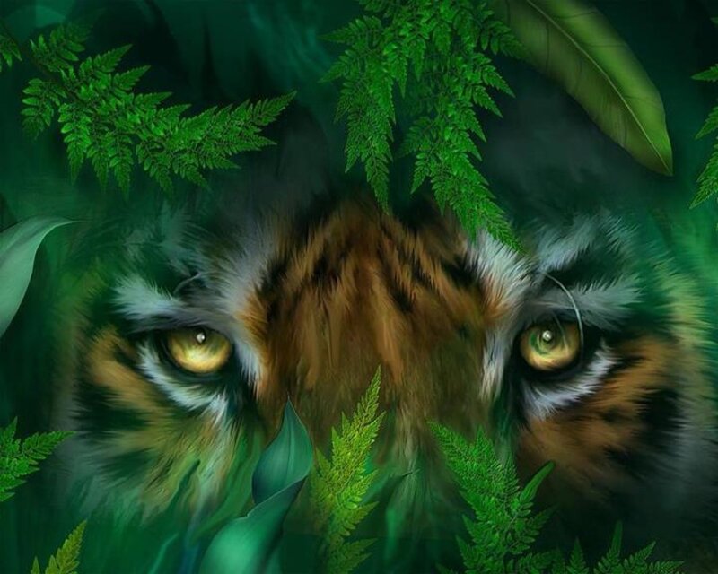 Tiger Eyes in Foliage