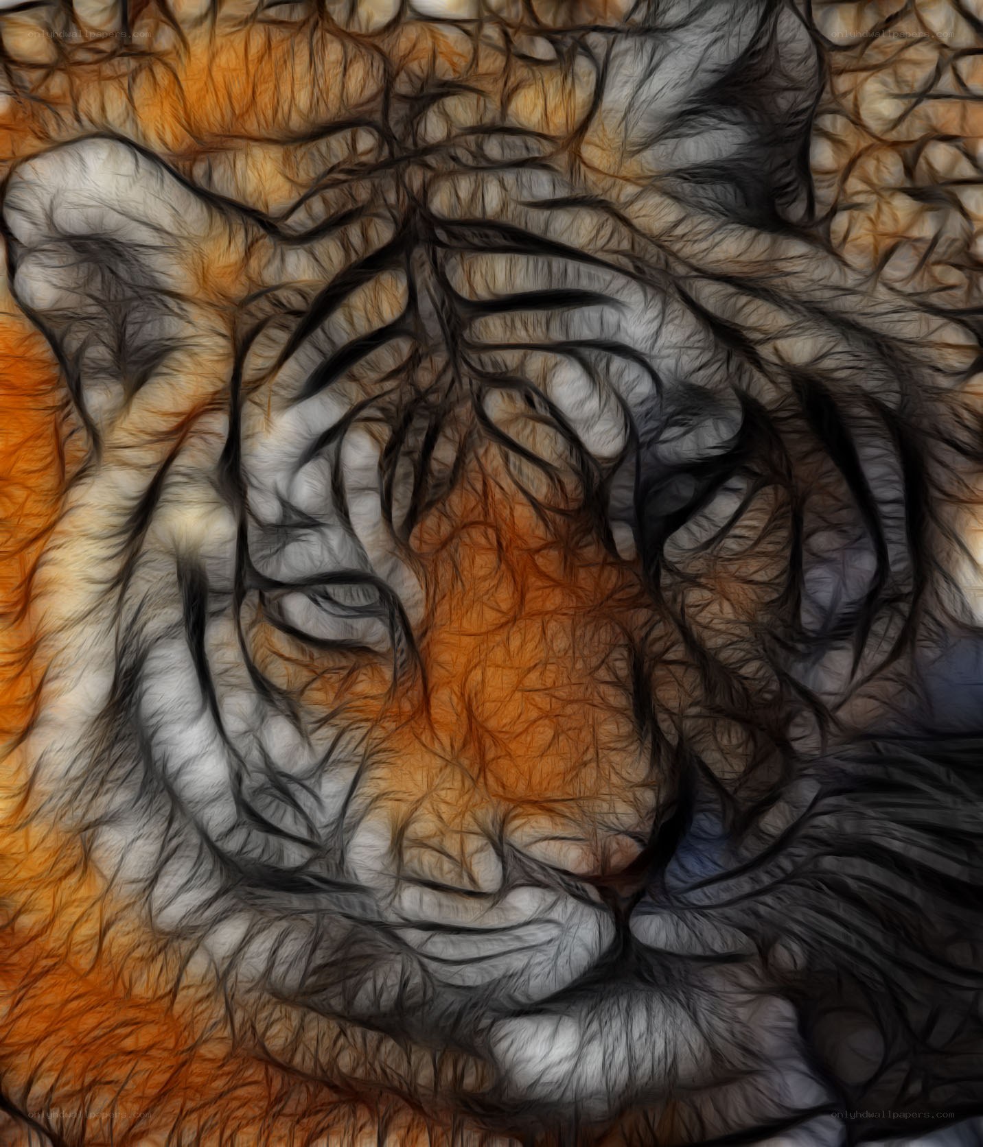 tiger face artistic rendering