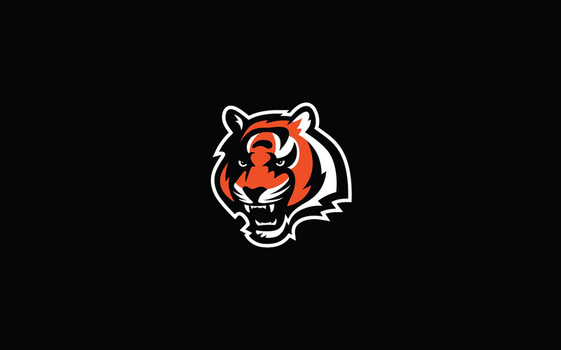 Tiger Head Logo — Black, Aggressive