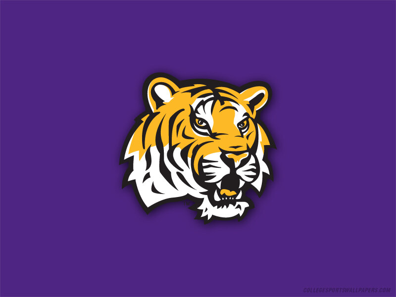 Tiger head logo on purple