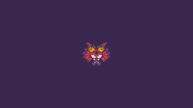 Tiger Head Logo — Purple