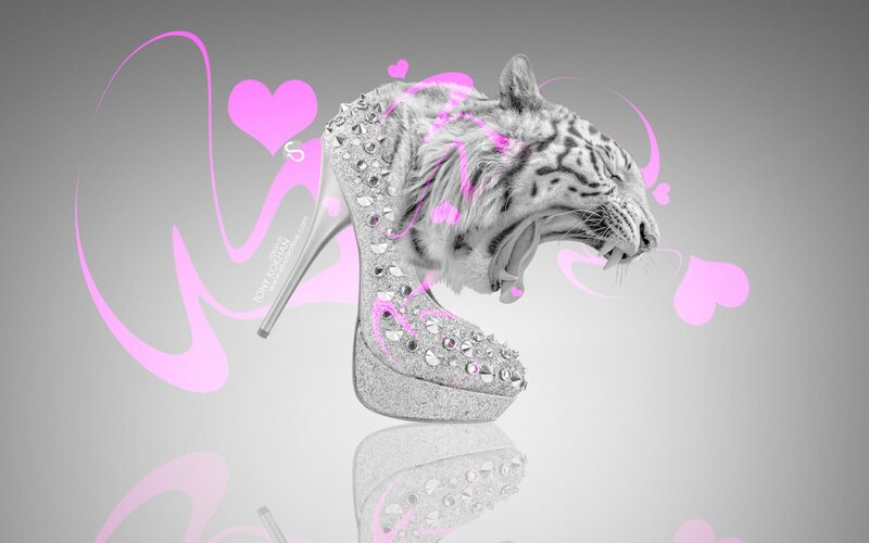 Tiger Head on High Heel