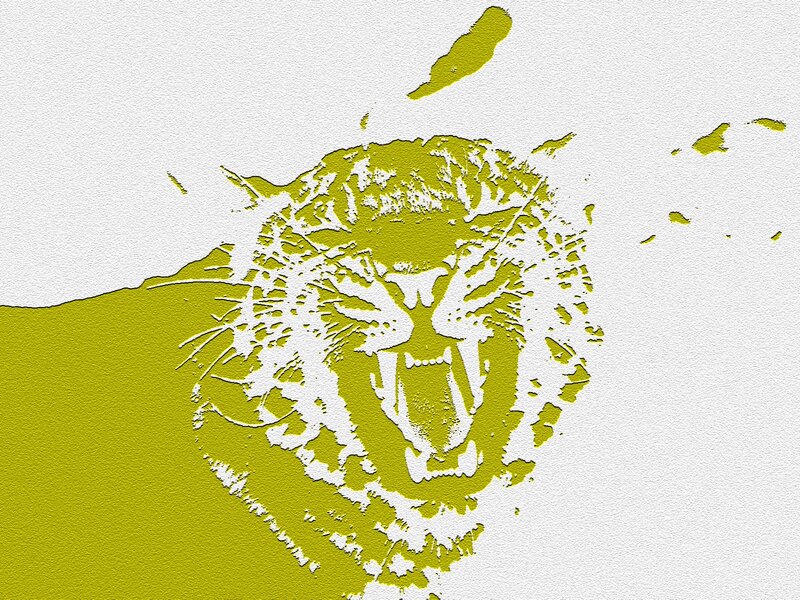 tiger head silhouette art