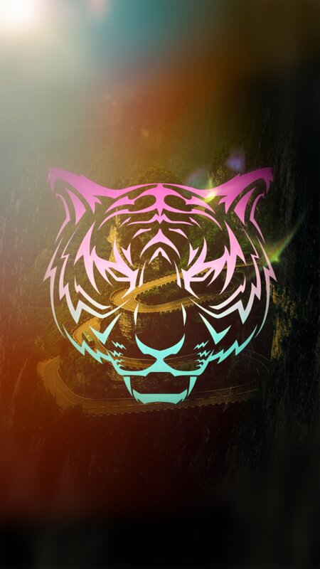 Tiger Head Silhouette — Pink, Dramatic