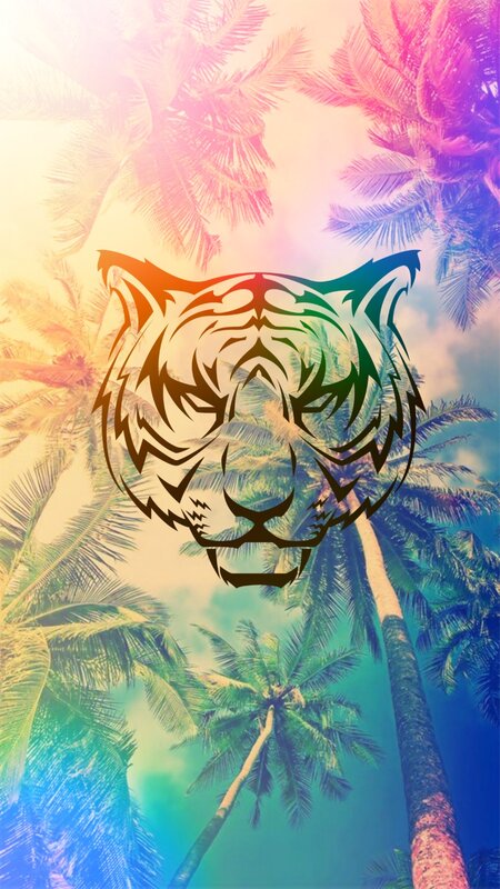 Tiger Head Silhouette — Pink