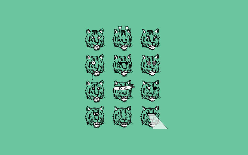 tiger head variations grid