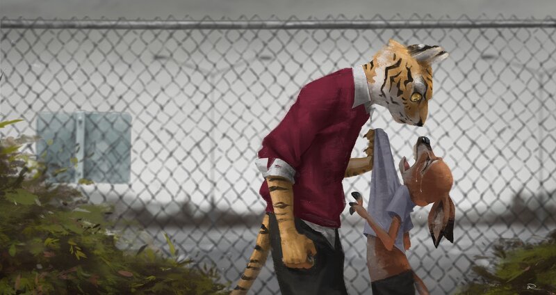 Tiger Holding Deer