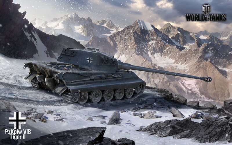 Tiger II Tank in Snow — Gray